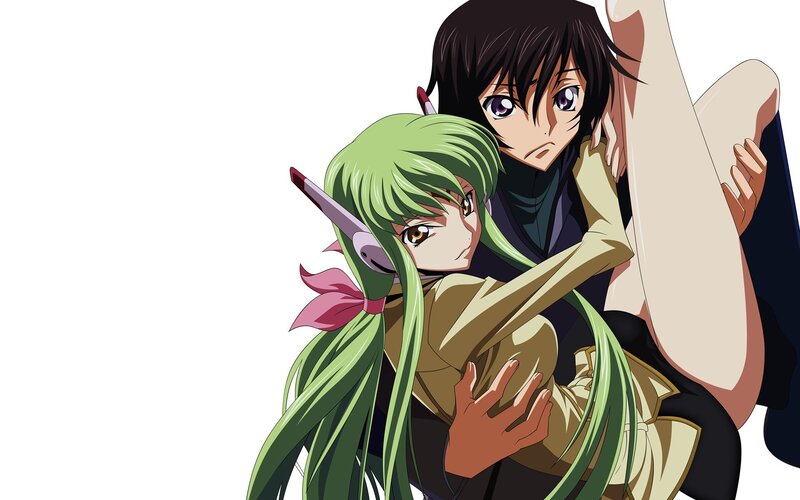 Green-haired Girl Being Held — Green, Dramatic, Anime, Anime Character