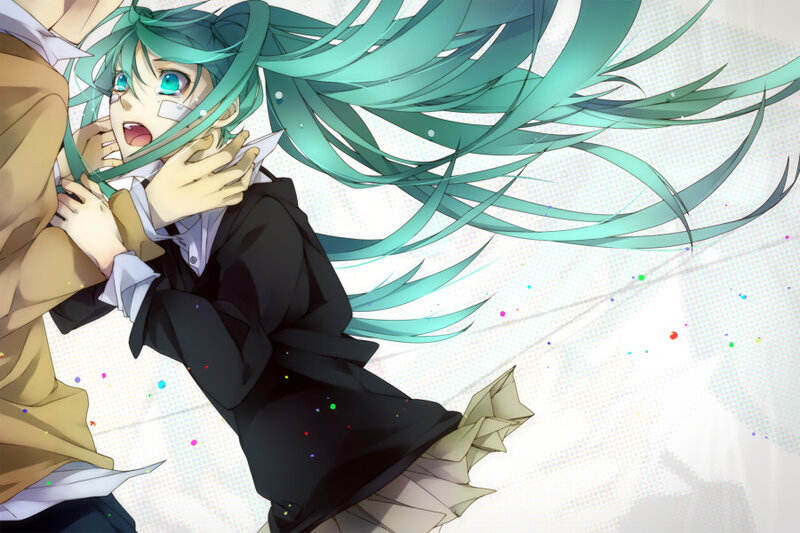 Green-haired Girl Being Held