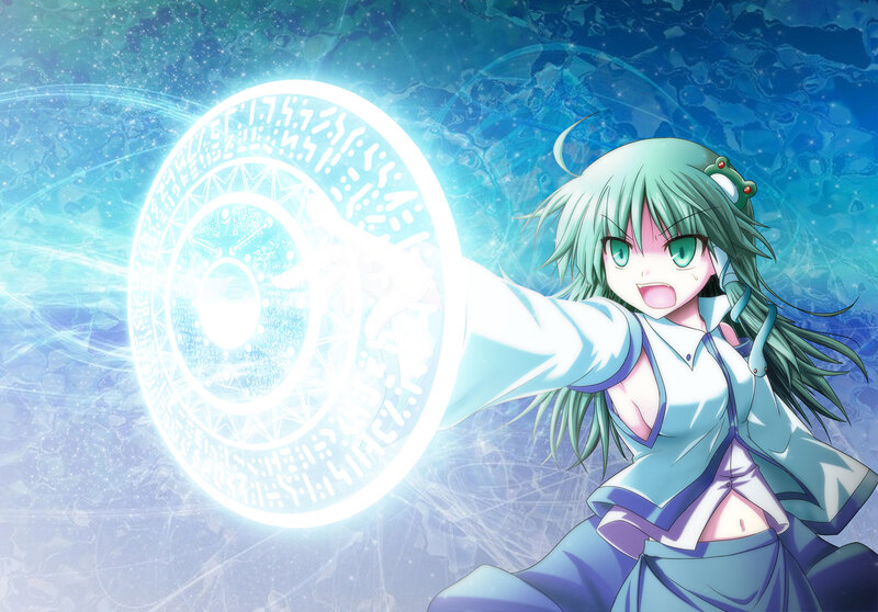Green-haired Girl Casting Spell — Blue