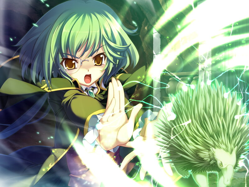 Green-haired Girl Casting Spell — Green