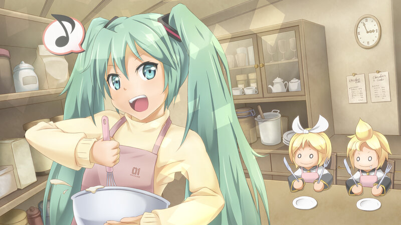 Green-haired Girl Cooking — Green