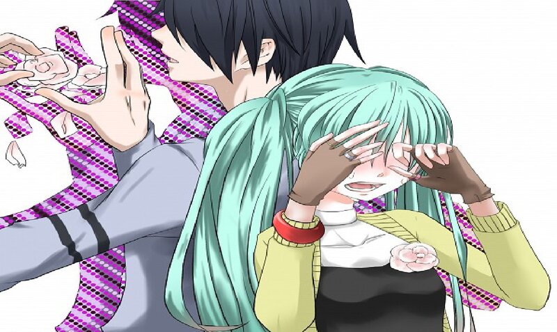 Green-haired Girl Covering Face