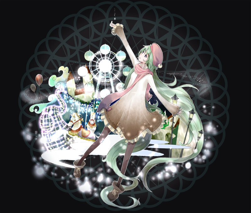 Green-haired Girl Dancing — Black