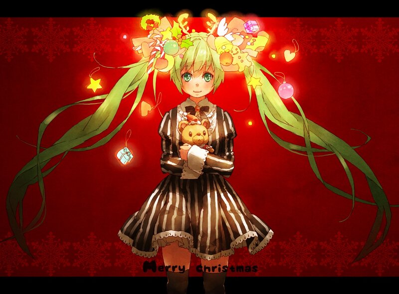 Green-haired Girl Holding Bear