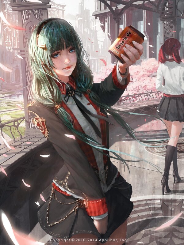 Green-haired Girl Holding Can