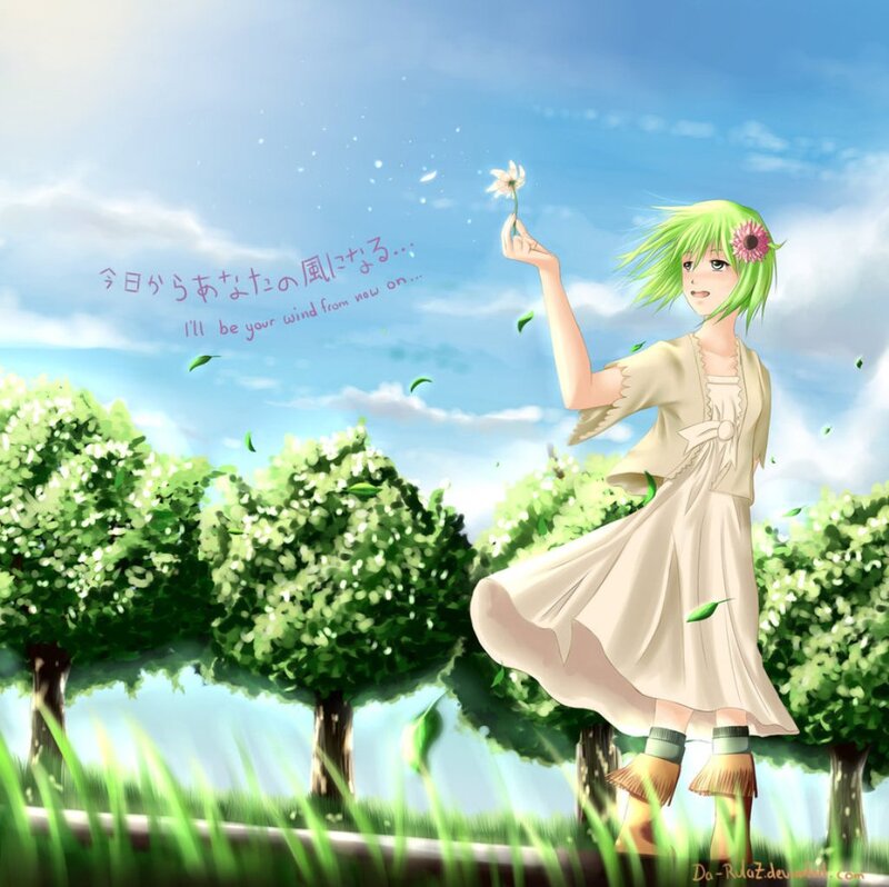 Green-haired Girl Holding Daisy