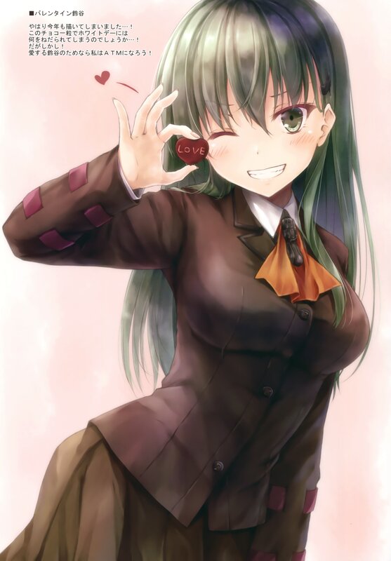 Green-haired Girl Holding Heart