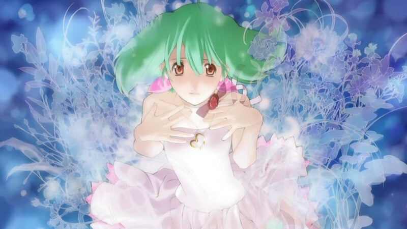 green-haired girl in a dress