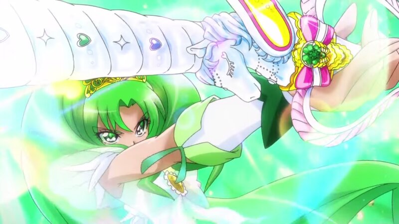 Green-haired Girl in Action — Green