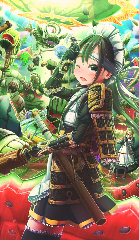 Green-haired Girl in Armor — Green