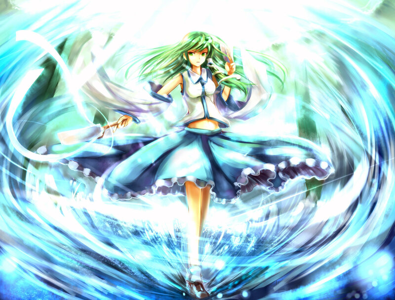 Green-haired Girl in Dress — Blue, Dynamic