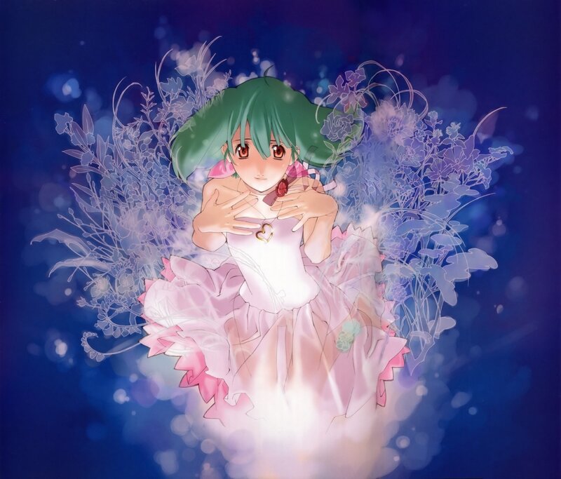 Green-haired Girl in Dress — Blue