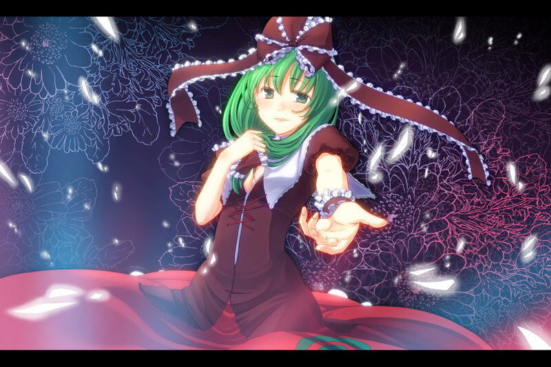 Green-haired Girl in Dress — Green, Dramatic, Night