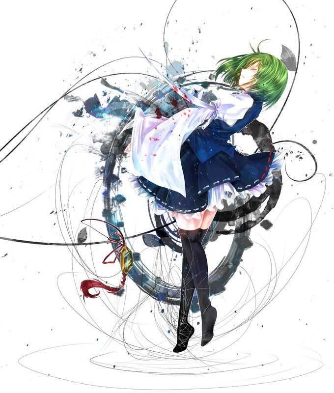 Green-haired Girl in Dress — Green, Dynamic