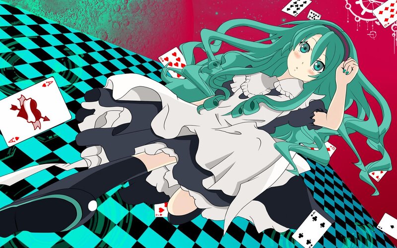 Green-haired Girl in Dress — Teal