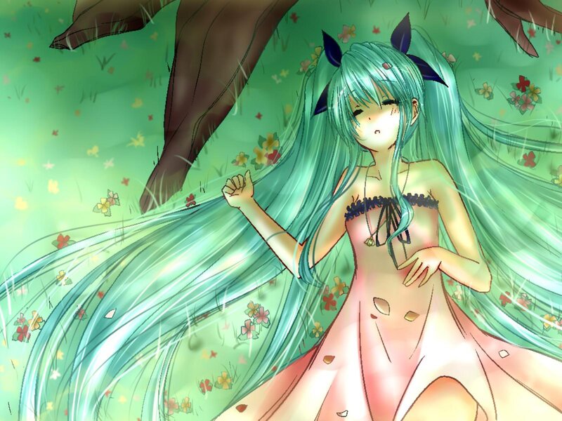Green-haired Girl in Dress