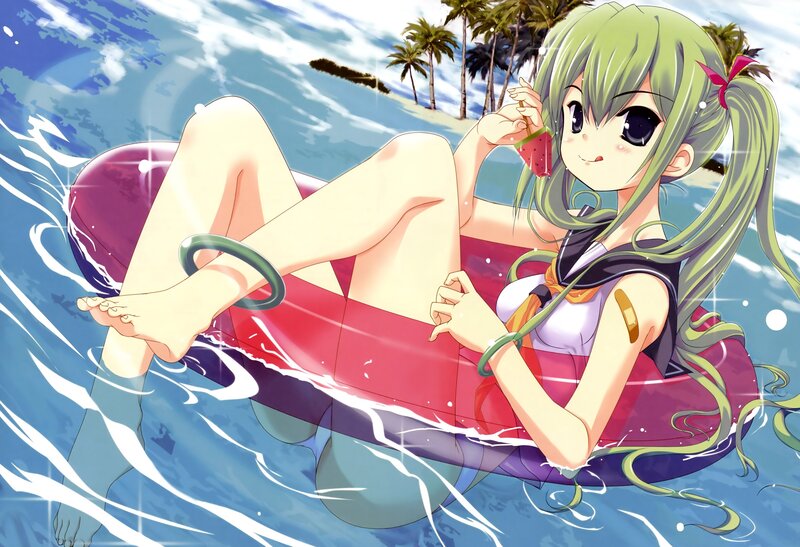 Green-haired Girl in Float