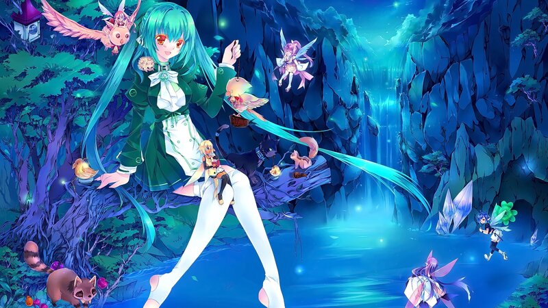 Green-haired Girl in Forest — Blue, Magical