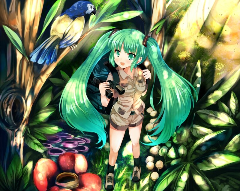 Green-haired Girl in Jungle — Green