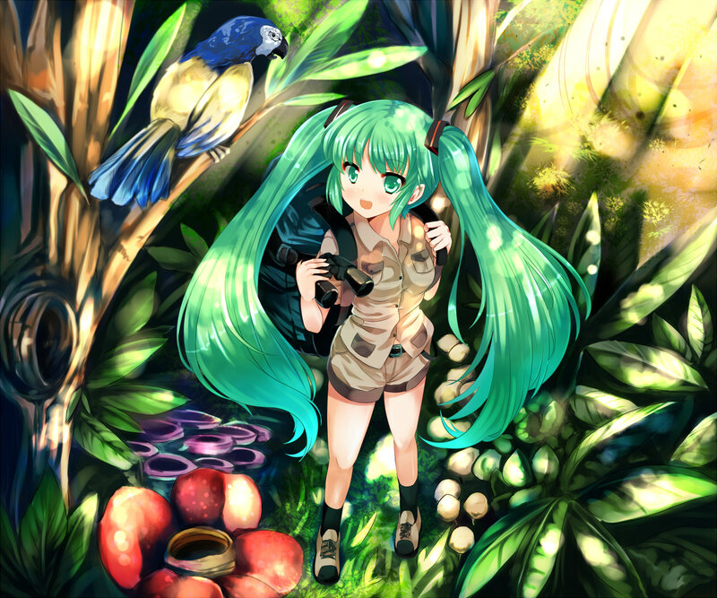 Green-haired Girl in Jungle