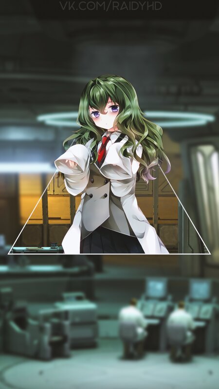 Green-haired Girl in Lab Coat — Green