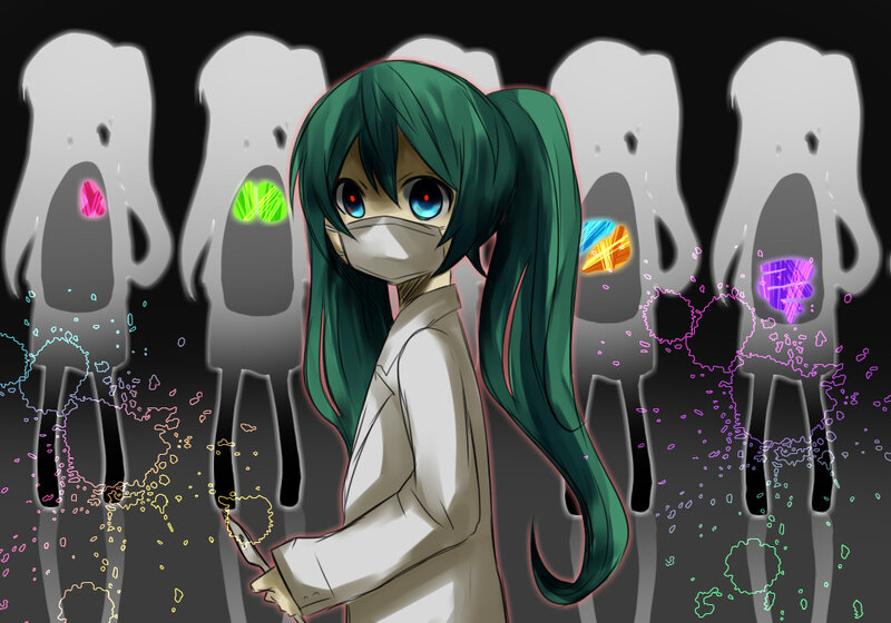 Green-haired Girl in Lab Coat