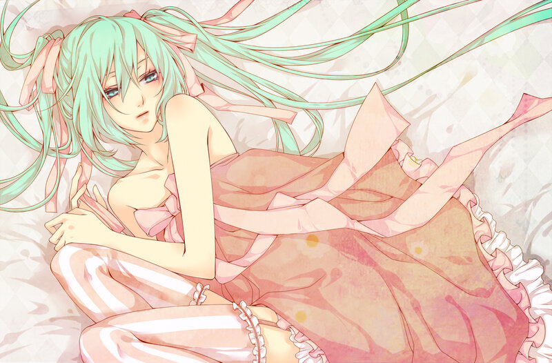 Green-haired Girl in Pink Dress — Calm