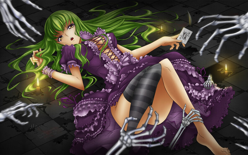 Green-haired Girl in Purple Dress — Dramatic