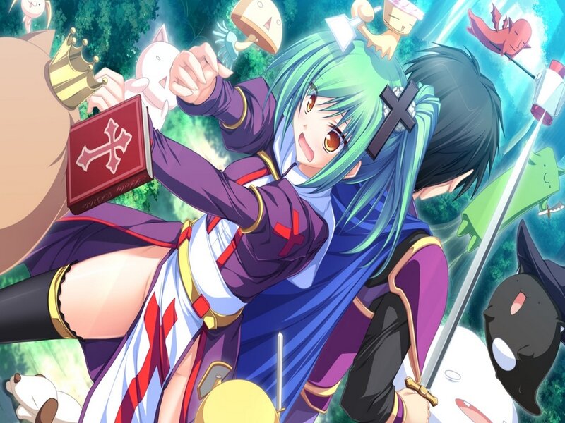Green-haired Girl in Purple Robe