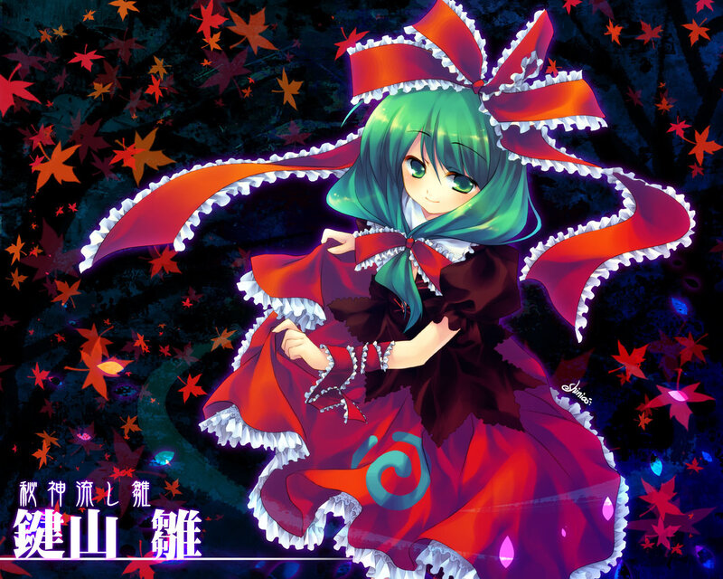 Green-haired Girl in Red Dress — Dramatic