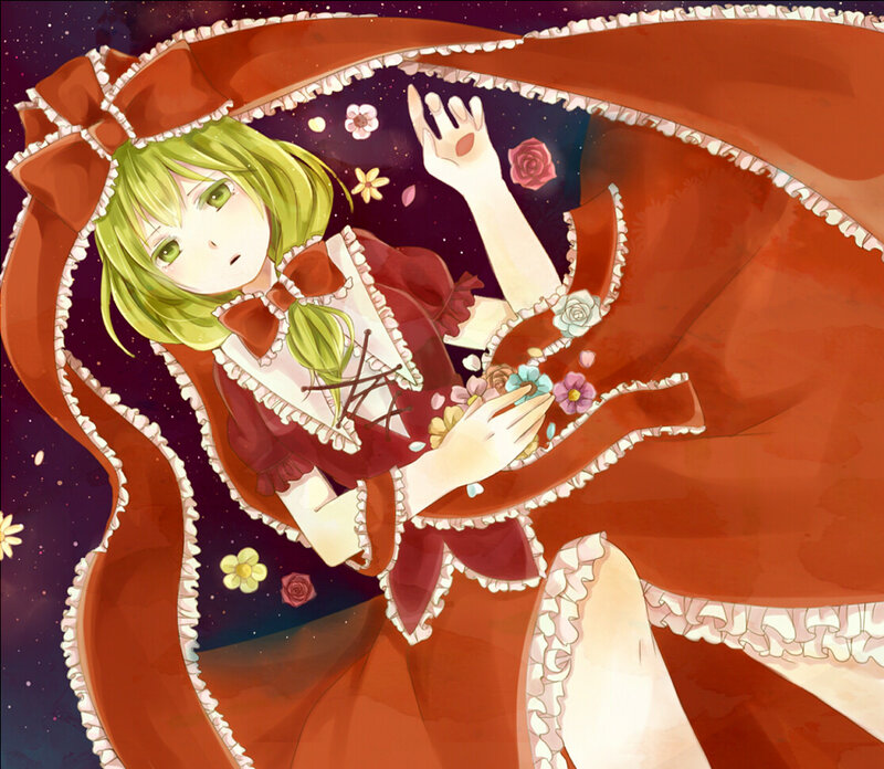 Green-haired Girl in Red Dress — Dreamy