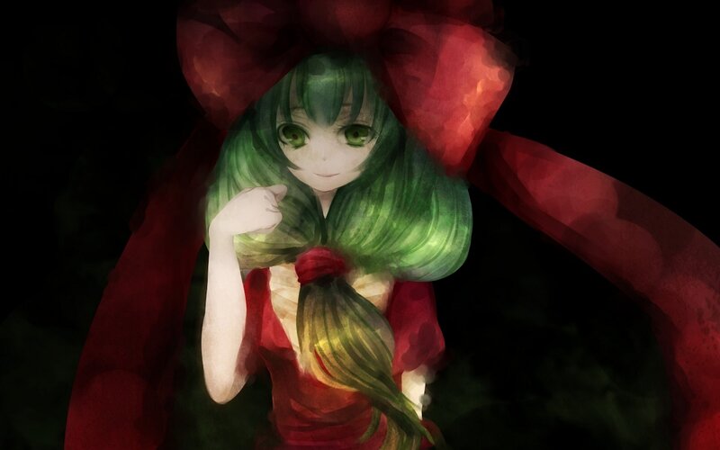 Green-haired Girl in Red