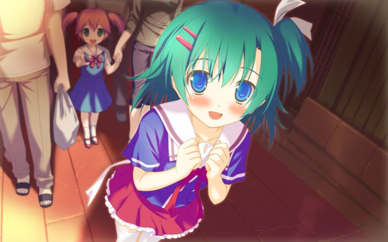 Green-haired Girl in School Uniform — Blue