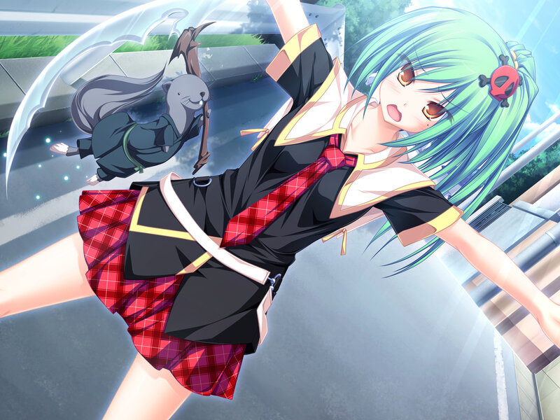 Green-haired Girl in School Uniform — Green, Dynamic