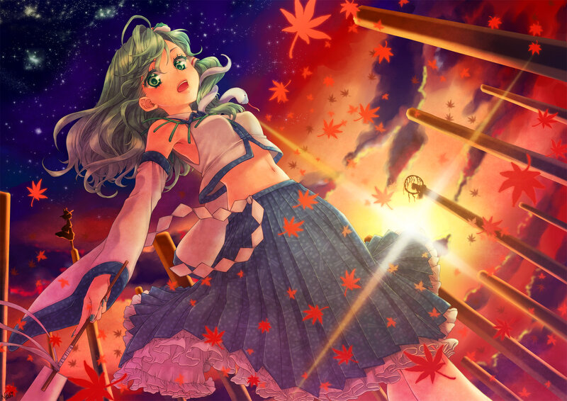 Green-haired Girl in Skirt