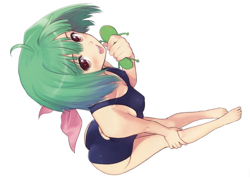 Green-haired Girl in Swimsuit — Green