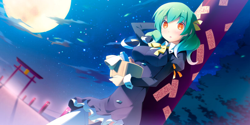 Green-haired Girl in Uniform — Blue, Serene