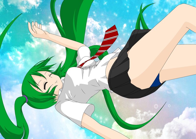 Green-haired Girl in Uniform — Green, Dreamy