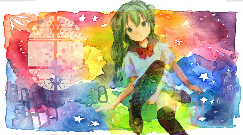 Green-haired Girl in Uniform — Green