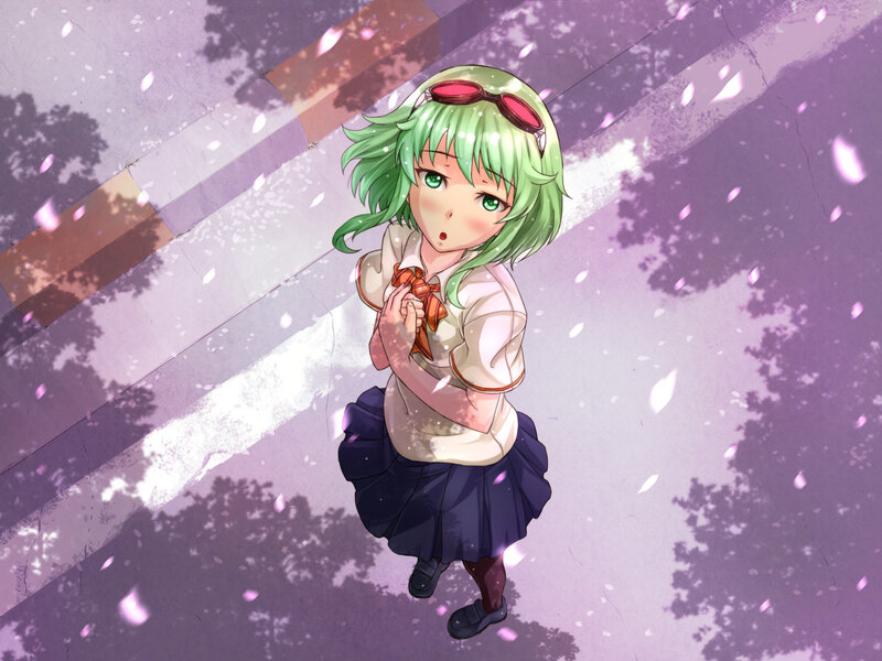Green-haired Girl in Uniform — Purple