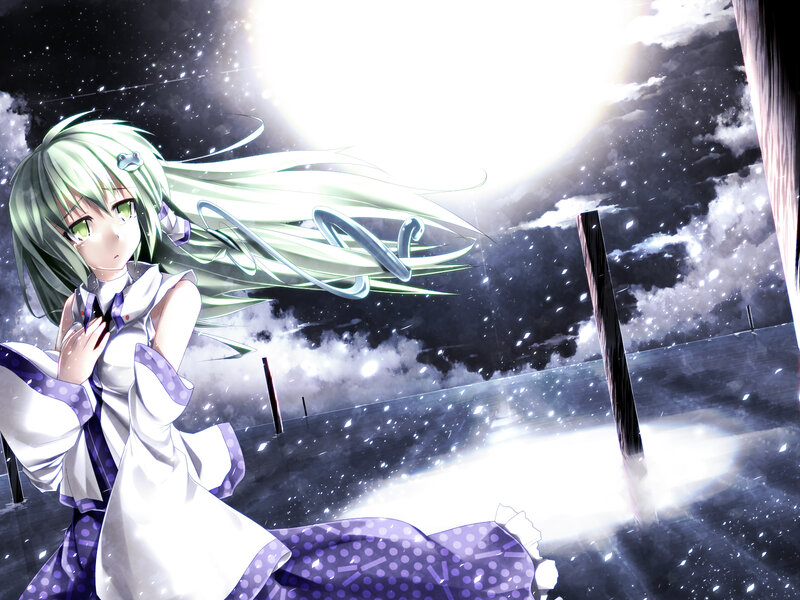 Green-haired Girl in White Dress — Dramatic