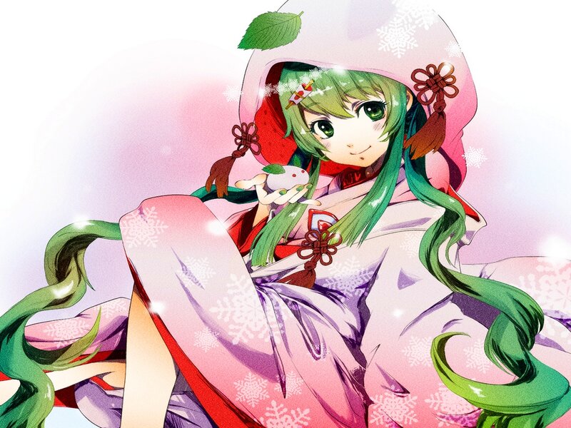 Green-haired Girl in Winter Coat — Pink