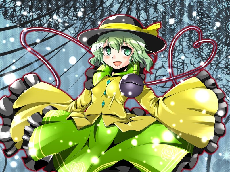 green-haired girl in yellow dress
