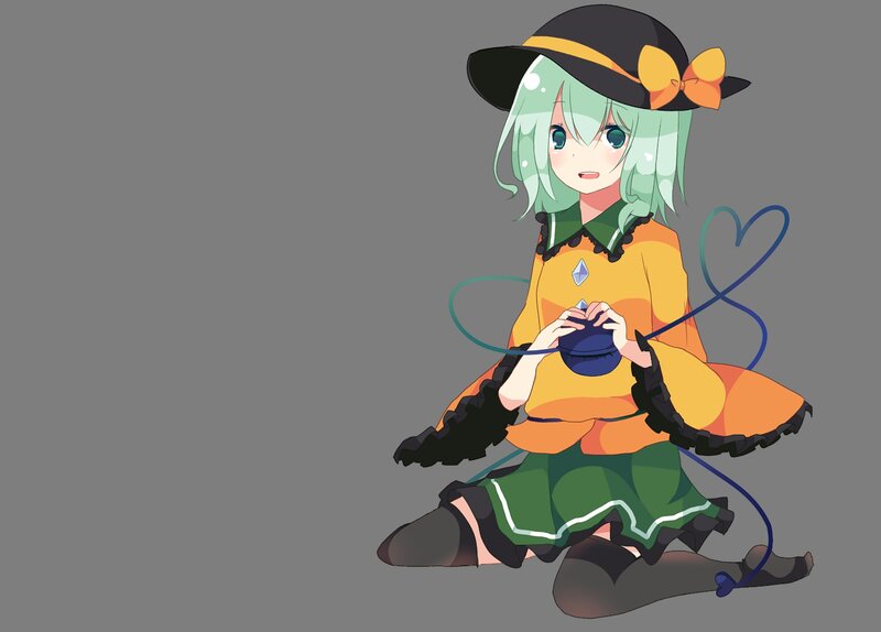 Green-haired Girl Knitting