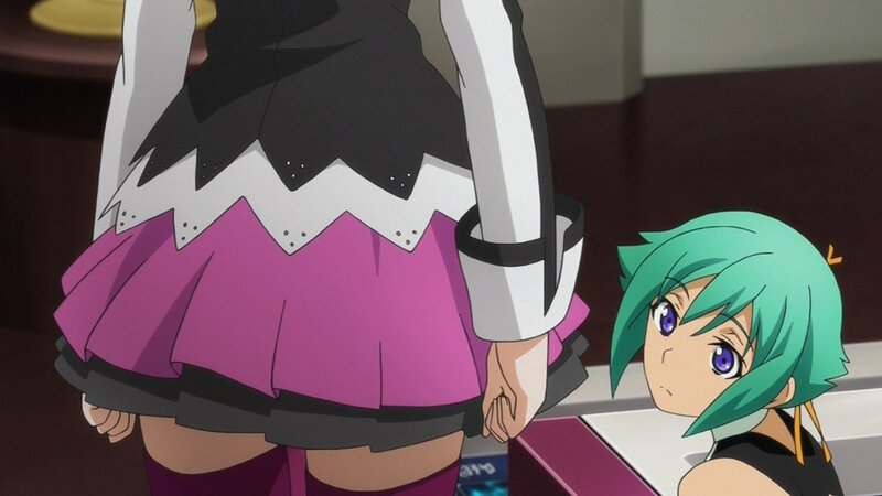 Green-haired Girl Looking Up