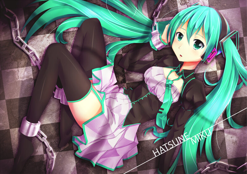 Green-haired Girl Lying Down — Cyan, Dramatic