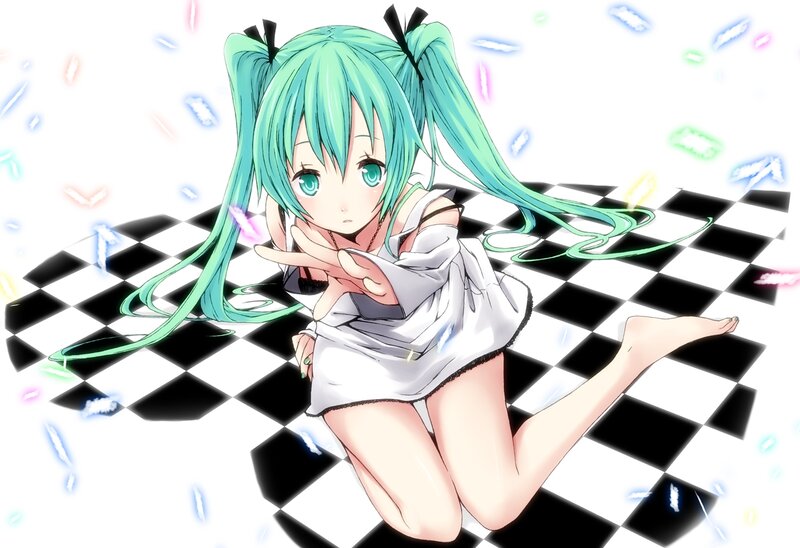 Green-haired Girl on Floor — Green