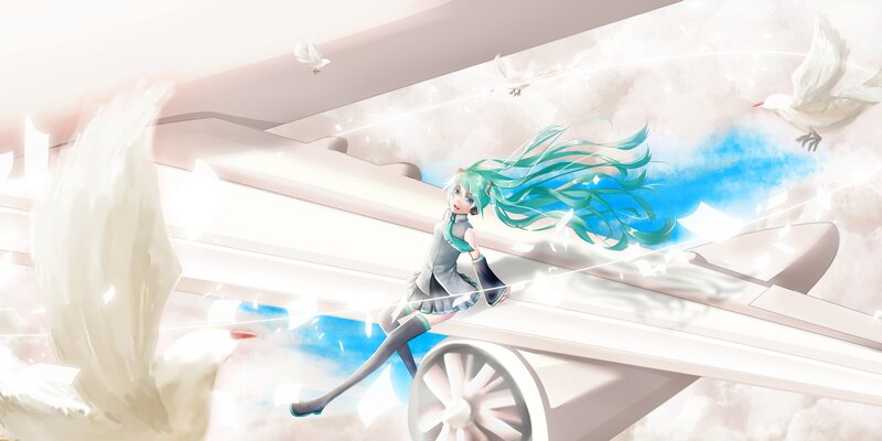 Green-haired Girl on Plane
