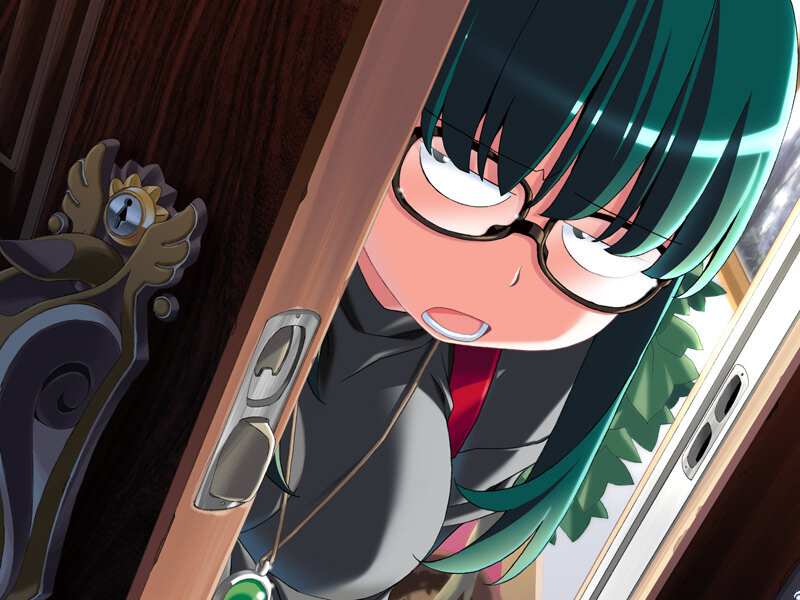 Green-haired Girl Peeking