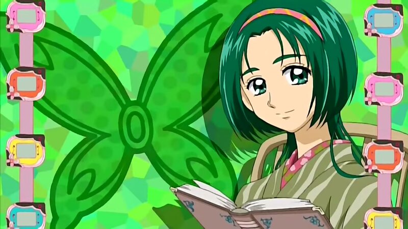 Green-haired Girl Reading — Green, Calm
